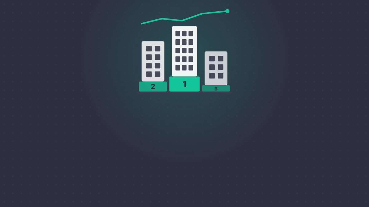 Illustration : trois immeubles sur un podium et une courbe de rendement, comparatif des meilleures SCPI 2026